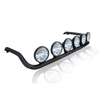 To Fit Renault Premium Front Roof Light Bar Black Steel + Round Spot Lamps