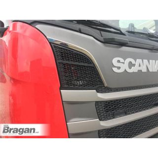 Chrome Grill Air Flow Trim Pressed Cut For To Fit 2017+ New Generation Scania R & S