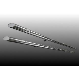 2" Chrome Stainless Steel Side Bars + White LEDs For Ford Transit Custom LWB 2013-2023