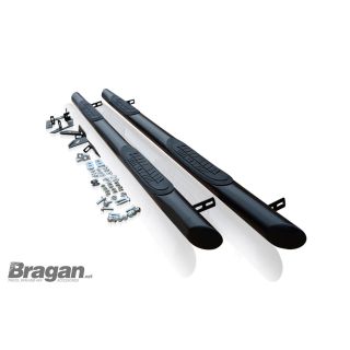 Side Bars + 4 Step Pads for Vauxhall Opel Combo E SWB 2019 - 2023 BLACK