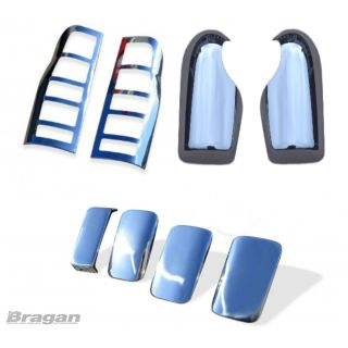 Chrome Mirror + Door Handle + Tail Light Cover Set For Ford Transit MK6 2000-2006