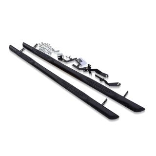 Black Stainless Steel Side Bars Tapered Ends 3" + 4 Step Pads For Citroen Berlingo 2019+
