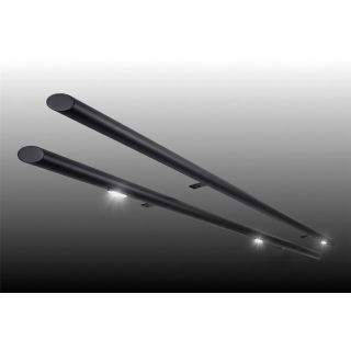 2" Black Stainless Steel Side Bars + Downlights x3 For Citroen Berlingo 2008-2019