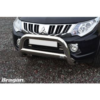 Chrome Stainless Steel Bull Bar Abar For Mitsubishi L200 2015-2019 EU EC APPROVED
