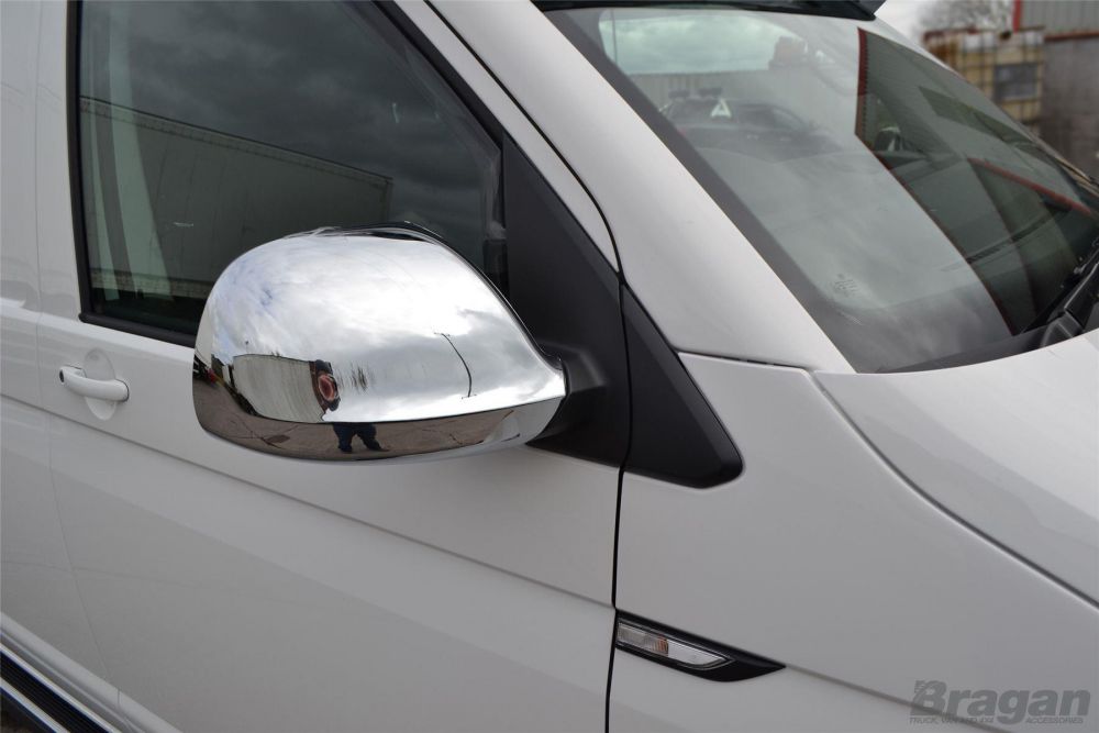 To Fit 2015+ Volkswagen Transporter T6 / Caravelle Chrome Mirror Covers