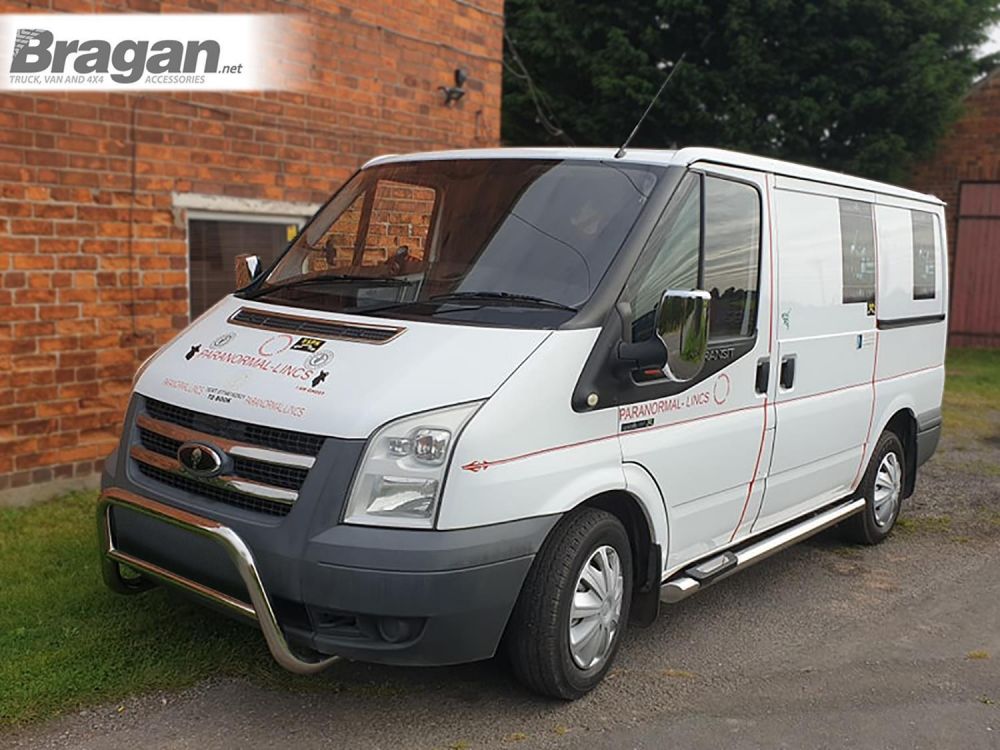 Chrome Mirror Covers, Door Handles & Grill Set For Ford Transit MK7 (2006-2013)