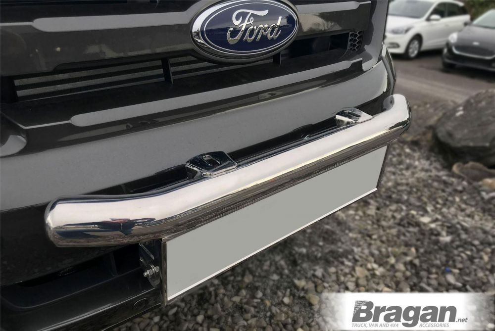 To Fit 2016+ Ford Ranger Stainless Steel Front Bumper Bars + Spot Light  Brackets