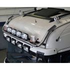 Chrome Stainless Roof Bar + Jumbo Spots + Beacon For Iveco S-Way AT Sleeper Cab