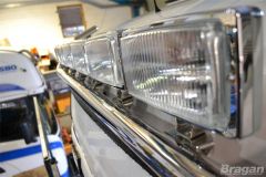 To Fit Pre 2009 Scania P, G, R, Series Standard Sleeper Cab Roof Light Bar + Flush LEDs + Rectangle Spots