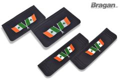 Front and Rear Mud Flaps Embossed UV Rubber Ireland Flag 4pc