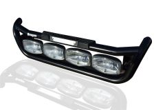To Fit 2007+ Mercedes Atego Grill Light Bar C + Step Pad + Amber Side LEDs - Black