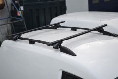 Black Roof Rails + Black Cross Bars + Load Stops For Volkswagen Caddy Maxi LWB 2010 - 2015