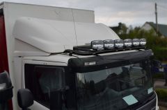 To Fit Mercedes Axor Low Cab Stainless Roof Light Bar A + Flush LEDs + Jumbo Spots x4 + Clear Lens Beacon x2 - BLACK
