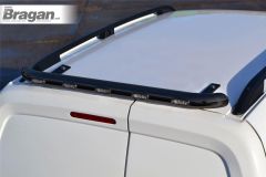 Rear Roof Bar + LED For Volkswagen Transporter T6 2015-2022 Steel Van - BLACK