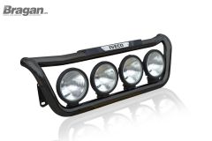 Grill Light Bar Type D - BLACK + Step Pad + Side LEDs For Iveco Stralis Active Space Time