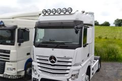 To Fit 2012+ Mercedes Actros MP4 Big Space Roof Bar + Flush LEDs + Round Black Spots