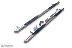 Side Bar Pair - 3" + Step Pads x4 For Opel Vauxhall Combo D SWB 2012 - 2019