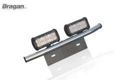 Number Plate Bar + 6.6" LED Spot Light Bar x2 For Ford Transit MK8 2014+
