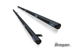 Side Bars - BLACK + Amber LEDs For Ford Transit MK7 LWB 2007 - 2014