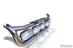 To Fit Scania 4 Series Grill Light Bar C + Step Pad + Amber Side LEDs