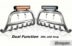 Bull Bar + 17" Night Blazer Dual Row LED Light Bar For Peugeot Partner Rifter 2019+ Detachable Name Plate