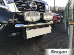 Front Bumper Spot Bar + Plate Holder + Jumbo Spots For Mitsubishi L200 Triton Strada 2015 - 2019