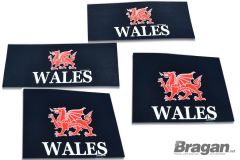 4 Piece UV Rubber WALES Print Front and Rear Mudguards Set
