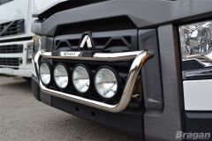To Fit 2013+ Renault C Range Standard Cab Grill Light Bar D + Round Spot Lamps + Step Pad + Side LEDS