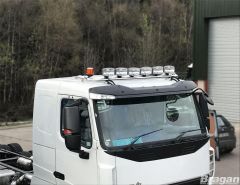 To Fit Iveco Trakker Flat Day / Low Cab Stainless Roof Light Bar + Jumbo Spots x4 + Amber Lens Beacon x2 + Air Horns x2