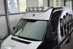 Roof Bar + Jumbo Spot Lamps For Renault Master 10+ Stainless Steel Top Light Bar