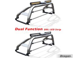 Sport Roll Bar + LEDs + Brake Light + 17" Night Blazer LED Light Bars x2 For Beacon + Tonneau Cover For Ford Ranger 2012 - 2016 
