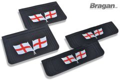 Front and Rear Mud Flaps Embossed UV Rubber ENGLAND Flag 4pc
