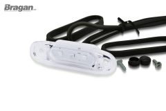 1x 12v / 24v White Flush LED Clear Lens Marker Position Lamps Clearance Lights