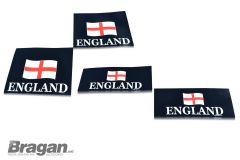 4 Piece UV Rubber ENGLAND Print Front and Rear Mudguards Set