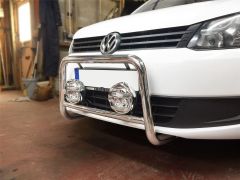 To Fit 2010 - 2015 Volkswagen Caddy / Caddy Maxi Low Bull Bar + 6.5" Spot Lamps