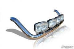 Roof Bar + Jumbo Spot Lamps + Clamps For Peugeot 2007 - 2014 Steel Top Light Bar