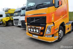 To Fit Volvo FM4 2013+ Euro 6 Grill Light Bar D + Round Spot Lamps + Step Pad + Side LEDs