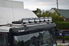 To Fit Scania 4 Series Low / Day Cab Stainless Steel Roof Light Bar + Jumbo Spots