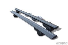 To Fit Audi / BMW Integrated Roof Rack Rail Cross Bars + T Bolts - Black