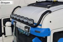 Roof Light Bar - BLACK + Jumbo Spots x6 + Clear Lens Beacon x2 For Scania P G R 6 09+ Highline