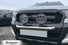 To Fit 2016+ Ford Ranger Front Bumper Bar with 7in Round LED DRL Spot Lights x2