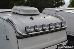 Roof Bar + Slim LEDs + Jumbo Spots x4 + Clear Beacons For Scania P, G, R, 6 Series Topline Cab 2009+