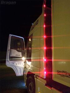 To Fit Volvo FH Series 2 & 3 Globetrotter XL Stainless Steel Perimeter / Wind Kit Strips + LED