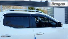 To Fit 16+ Nissan Navara NP300 Smoke Tinted Window Wind Rain Deflectors-Adhesive