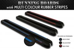 Black Running Boards MY3 For Volkswagen Transporter T6 Caravelle SWB 2015-2019