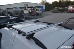 To Fit 2010 - 2015 VW Caddy Maxi LWB Black Roof Rails + Silver Cross Bars + Load Stops