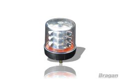 12 / 24v Clear Lens / Amber LED Strobe Flashing Beacon - Bolt On