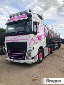 To Fit Volvo FH Series 2 & 3 Globetrotter Standard Roof Bar + Flush LEDs + Jumbo Spots x6 + Clear Lens Beacon x2