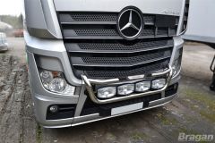 Grill Bar For Mercedes Actros MP4 + Jumbo Oval Black ABS Spot Lamp x4 - Type C