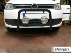 Bull Bar BLACK + Spot Lamps For Volkswagen Caddy 2010 - 2015